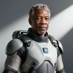 Morgan Freeman in a HEV suit from Half-Life, Artstation, devianart, volumetric light, sharp focus