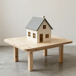 a house, shaped like a table