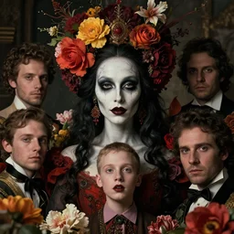 portrait of the cuban queen of the underworld, surrounded by flowers by karol bak, james jean, tom bagshaw, rococo, sharp focus, trending on artstation, cinematic lighting, hyper realism, octane render, 8 k, hyper detailed.