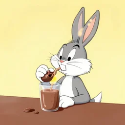 bugs bunny drinking chocolate milk 80s style