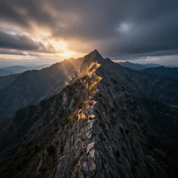 mountain ridge, dramatic, ultra - wide angle, long exposure, ultra - hd, epic lighting, ray tracing global illumination, in a symbolic and meaningful style, heavenly perspective, trending on artstation, concept art, hyper realism, hdr