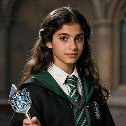 princess jasmine as a student of hogwarts slytherin house