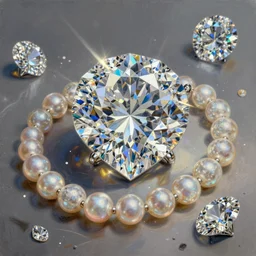 a messy painting of a diamonds and pearls, highly detailed, digital painting, artstation, concept art, smooth, sharp focus, dynamic volumetric lighting, radiant, prismatic, ultrarealistic