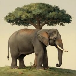 tree elephant hybrid, the metaphor for life, by rene magritte