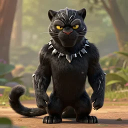 jeff goldblum as an anthropomorphic black panther in the style of zootopia