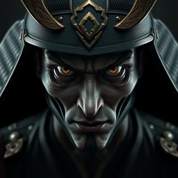 centered detailed portrait of a scary samurai, realistic character concept, identical eyes, gazing eyes, elegant pose, fantasy, illustration, slender symmetrical face and body, artstation, cinematic lighting, hyperdetailed, cgsociety, 8 k, tom richmond, single face, octane render, golden ratio, vfx, postprocessing, alluring