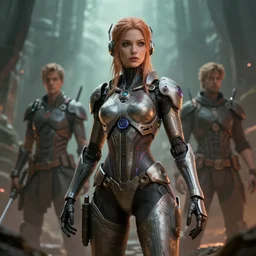 tech goddess in the style of arcane riot games by Edgar Maxence and Ross Tran and Michael Whelan, 8k, octane render