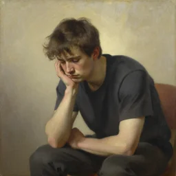 drow painting male pensive susnset