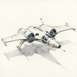 X-Wing concept art sketch pencil paper Ralph McQuarrie