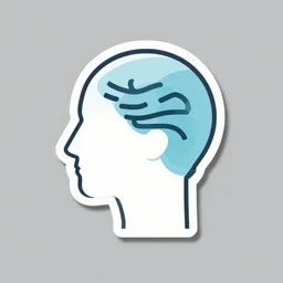 sticker for a research lab, psychology, mind wandering, minimalism, vector art, brand mark, logo concept design, geometric, flat, limited palette, 9 9 designs, tatsuro kiuchi, victo ngai, kilian eng, hiroshi nagai