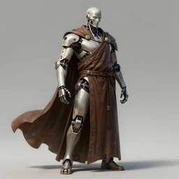 a cyborg warrior monk wearing a flowing cloak, cyborg hardware, 3 d render, octane, zbrush, painting, artstation, concept art, smooth, sharp focus, illustration, art by artgerm and greg rutkowski and alphonse mucha