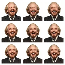a 3 x 3 grid showing an animated sequence of lenin laughing.