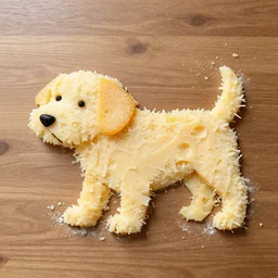dog made of grated cheese, 2 0 5 0 s