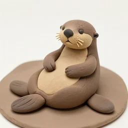 a sea otter made out of clay