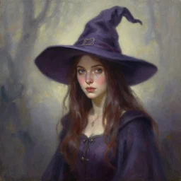 painting gentle witch, portrait of a character in oil on canvas by gerald brom and greg rutkowski, masterpiece, fantasy art artstation headquarters