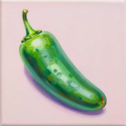 jalapeno by shusei nagaoka kaws, david rudnick, airbrush on canvas, pastel colours, cell - shaded, 8 k