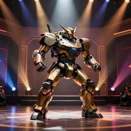 one armored core dancing on the stage at japanese funny tv show