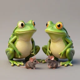 frogs and mice, lowbrow, matte painting, 3 - d highly detailed, style of greg simkins r,