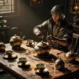 cyberpunk tea ceremony, intricate unreal engine render