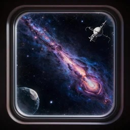 window into space, synthstyle, digital art