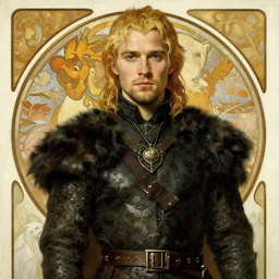attractive man, game of thrones, painting by gaston bussiere, craig mullins, greg rutkowski, alphonse mucha