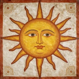 Medieval art of a sun god