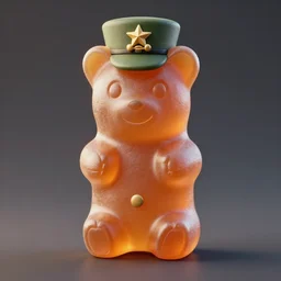 a gummy bear soldier, soft look, octane render, unreal engine, 3 d art, dynamic lighting, high detail