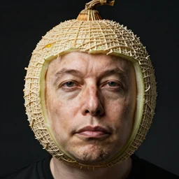 a caravaggio face portrait of melon husk, elon musks much fruitier genetically engineered cousin, 4 k