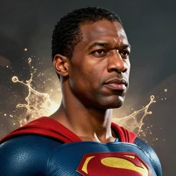 Portrait of George Floyd as superman, heroic, amazing splashscreen artwork, splash art, head slightly tilted, natural light, elegant, intricate, fantasy, atmospheric lighting, cinematic, matte painting, detailed face, by Greg rutkowski