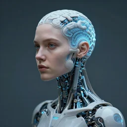 portrait of emma wattson undergoing cybernetic mind ascension