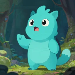 zoom of inspiring cyan spirit pet speaking inspiring speach, fantasy, studio ghibli, clean cel shaded vector art, style artstation, style greg rutkowski, octane render, unreal engine 6, epic game graphics, fantasy, ciberpunk, conceptual art, ray tracing