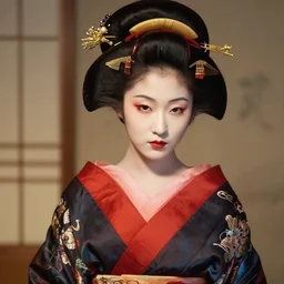 hyper realistic geisha, by greg rutkowski, by artgerm