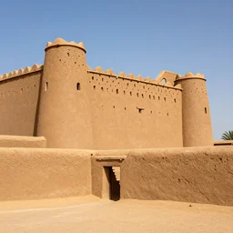 High-quality photography of old West African fortifications made of mud bricks, Timbuktu, Canon TS-E 17mm, National Geographic