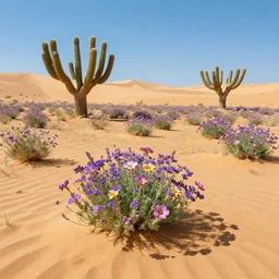 a desert full of fragrant flowers, award winning digital art