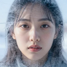 see through clear sheet of ice sheet of ice in front of face behind ice 80mm close up