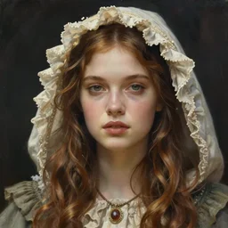 beautiful matte painting _ joshua _ middleton _ artgerm _ beautiful fantasy woman _ frilly hood _ artstation hq