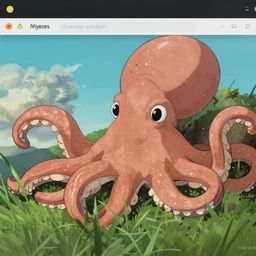 screenshot from the studio ghibli film, my neighbor octopus, miyazaki movie, hi res 4 k animation