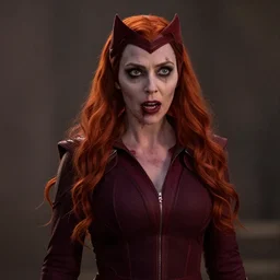 film still of zombie zombie Scarlet Witch as a zombie in new avengers movie, 4k