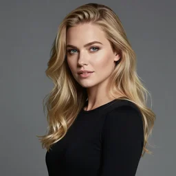beautiful blonde nordic woman, portrait, studio lighting, cover model,