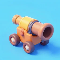 isometric chubby 3 d game cannon, with detailed, clean, cartoon, octane render, unreal engine, artgerm, artstation