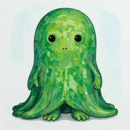 Cthulhu painted in the style of Eric Carle
