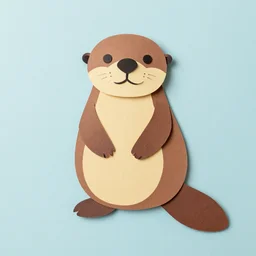 a sea otter! made out of construction paper