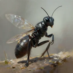 a superhero ant, digital painting masterpiece