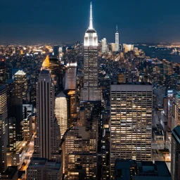 raw photo of new york city aerial, night photography, long exposure