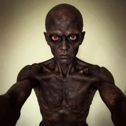 a dark brown humanoid, hyper detailed, in the style of junji ito and and junji ito and junji ito, selfie