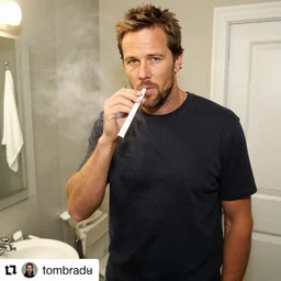 Tom Brady snorting cocaine in a bathroom, 2013 Instagram post