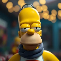 portrait of homer simpson as a pixar character, clear focus, bokeh effect, high res, hasselblad, dslr, professional, cinematic