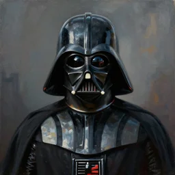 post processing + denoise Picasso painting of Darth Vader