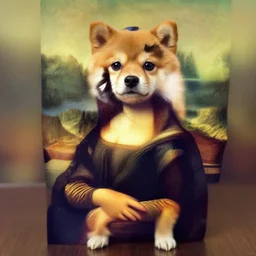 japanese chin dog as the mona lisa by leonardo davinci