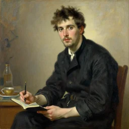 attractive male, painting by ilya kuvshinov, carl larsson, gaston bussiere